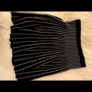 Black and White Pin-Stripe Flare Skirt